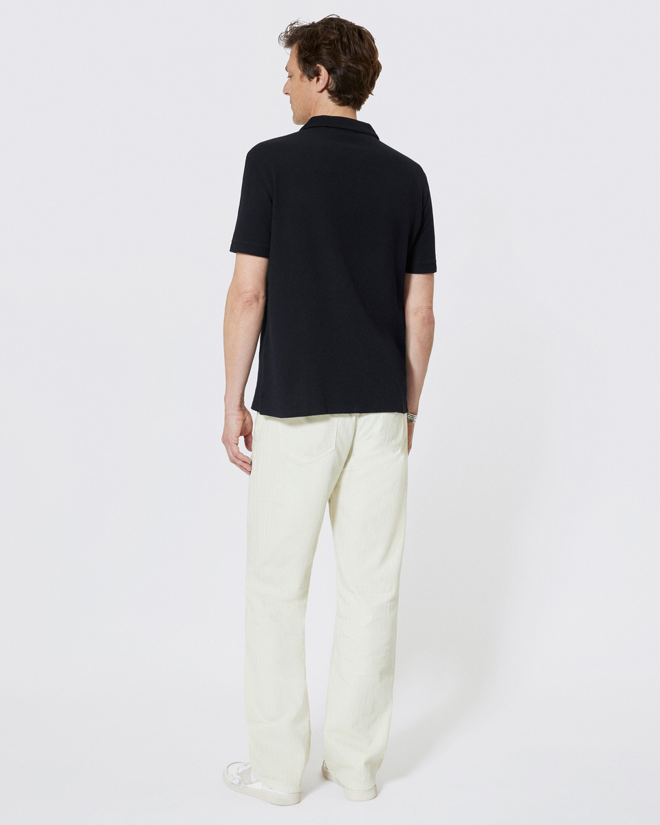 Honeycomb polo shirt with navy crest