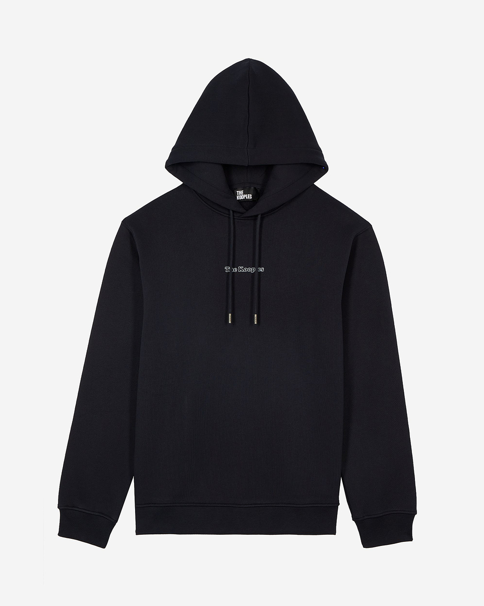 Hooded sweatshirt with navy logo