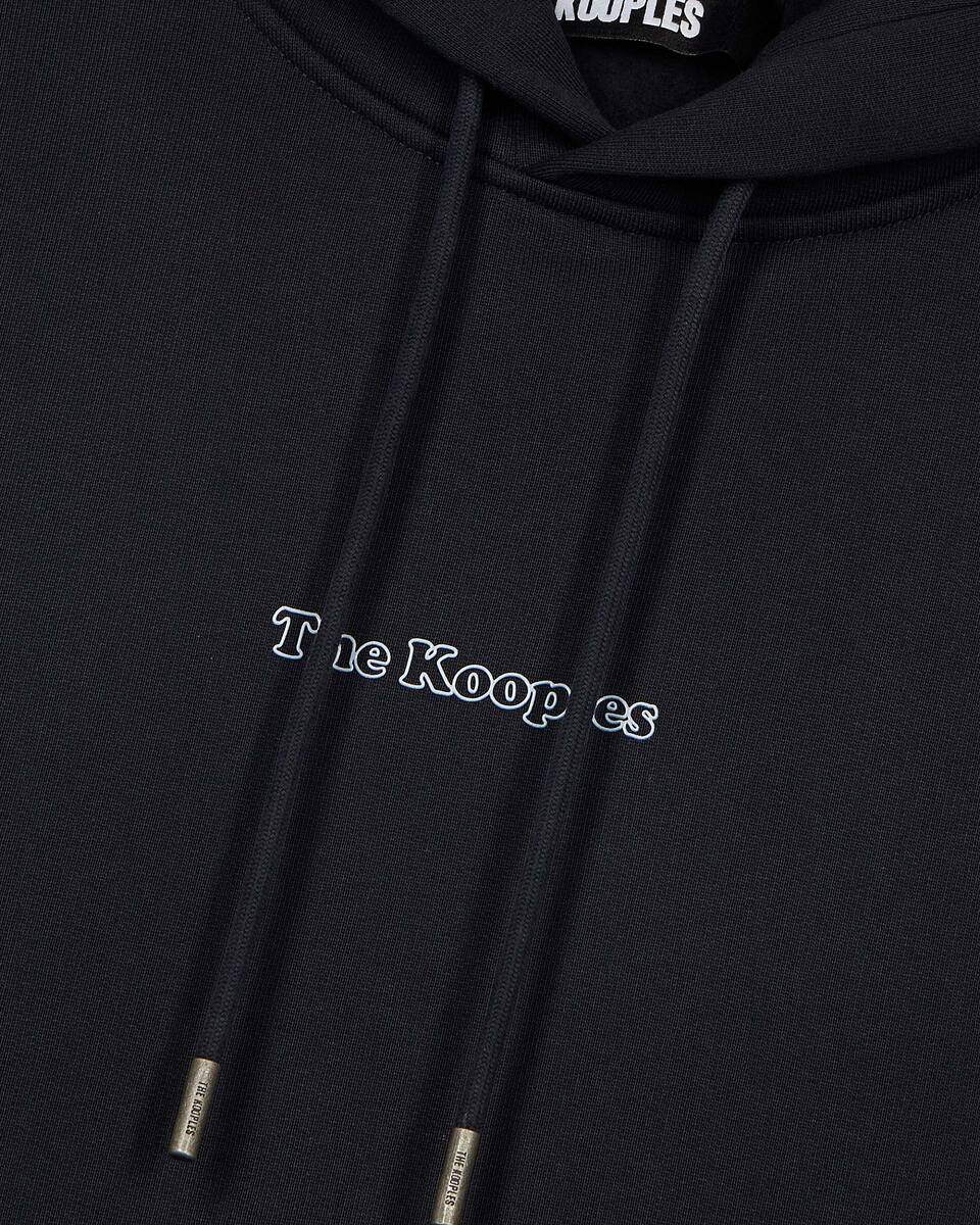 Hooded sweatshirt with navy logo