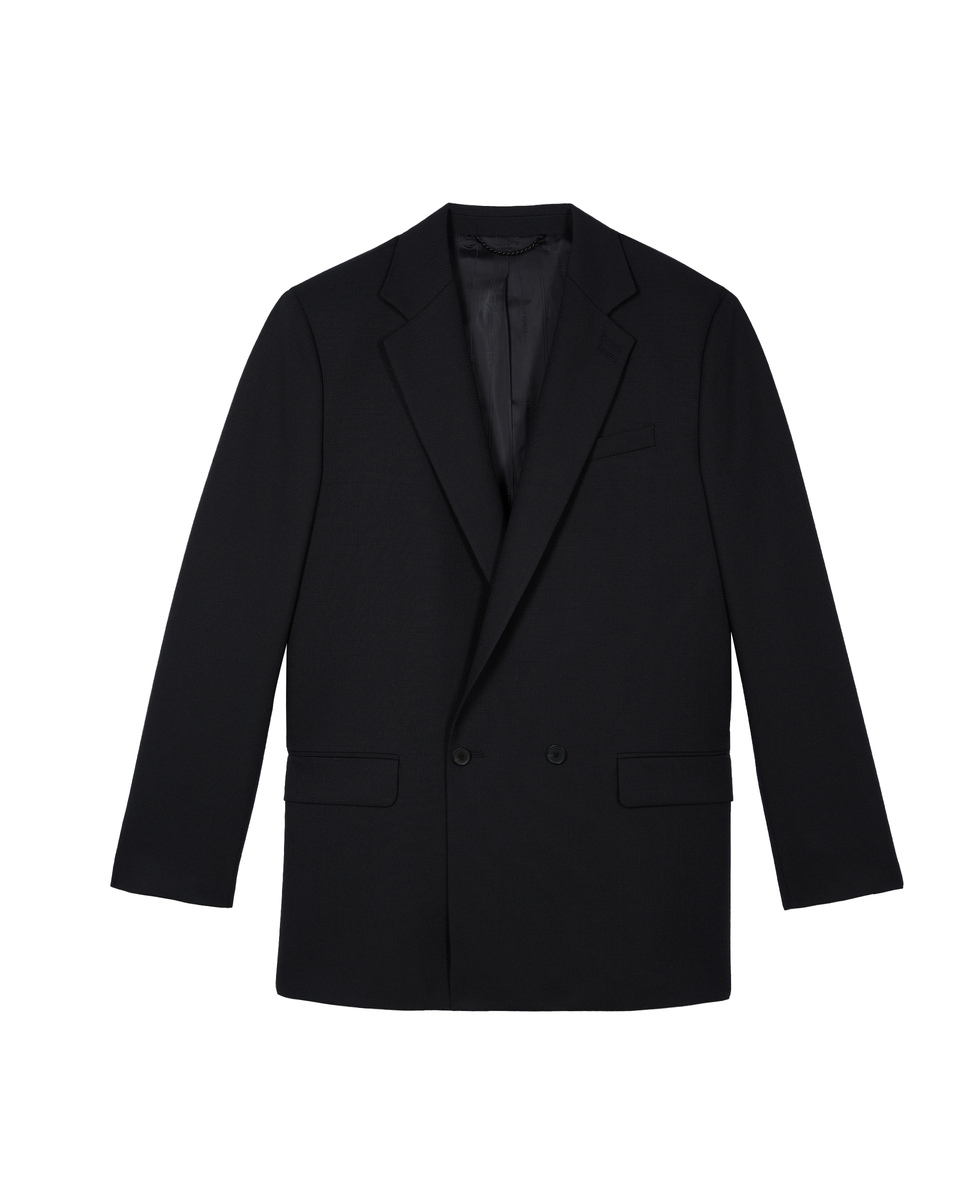 Navy double-breasted suit jacket