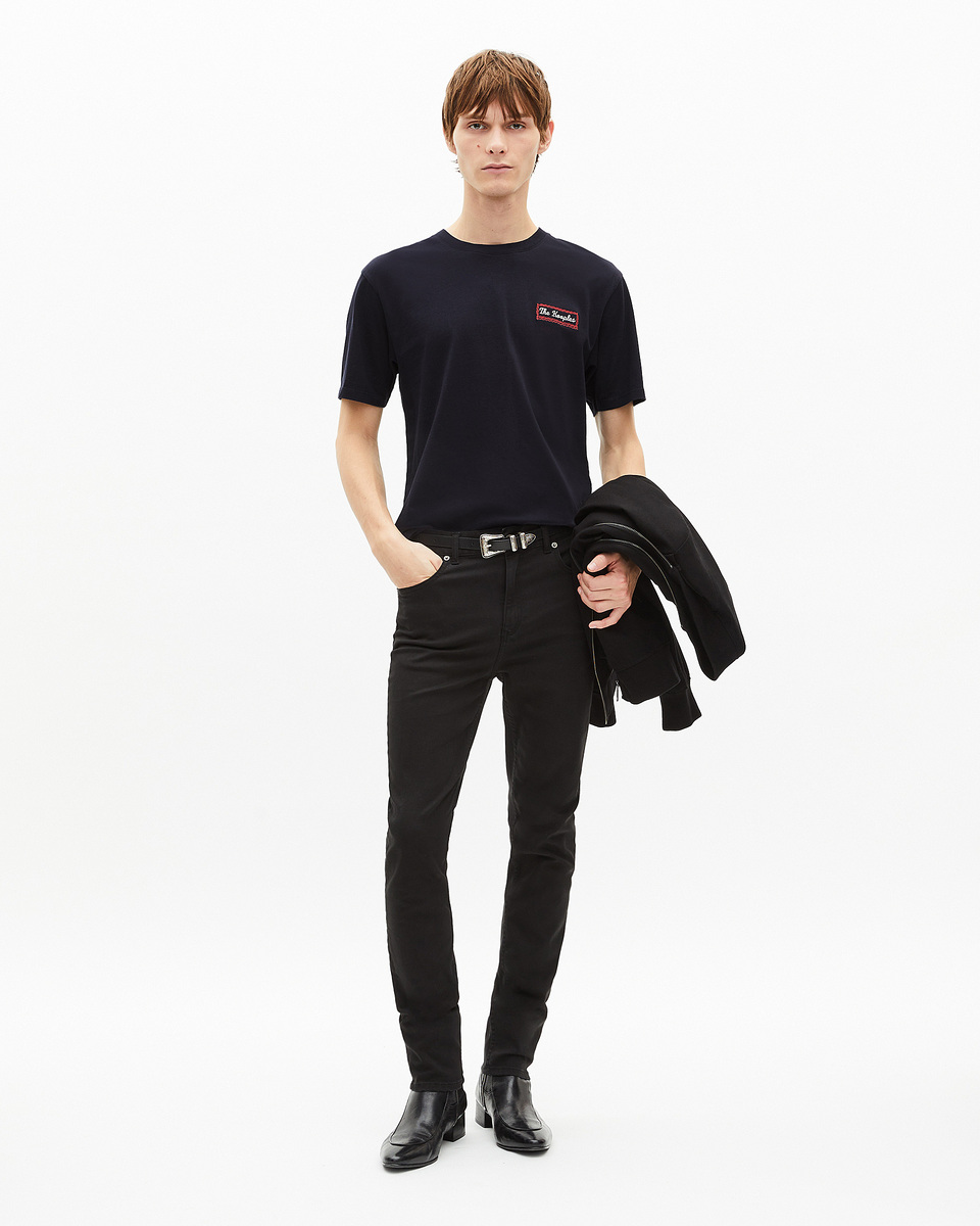 T-shirt with Via Prony navy screen print