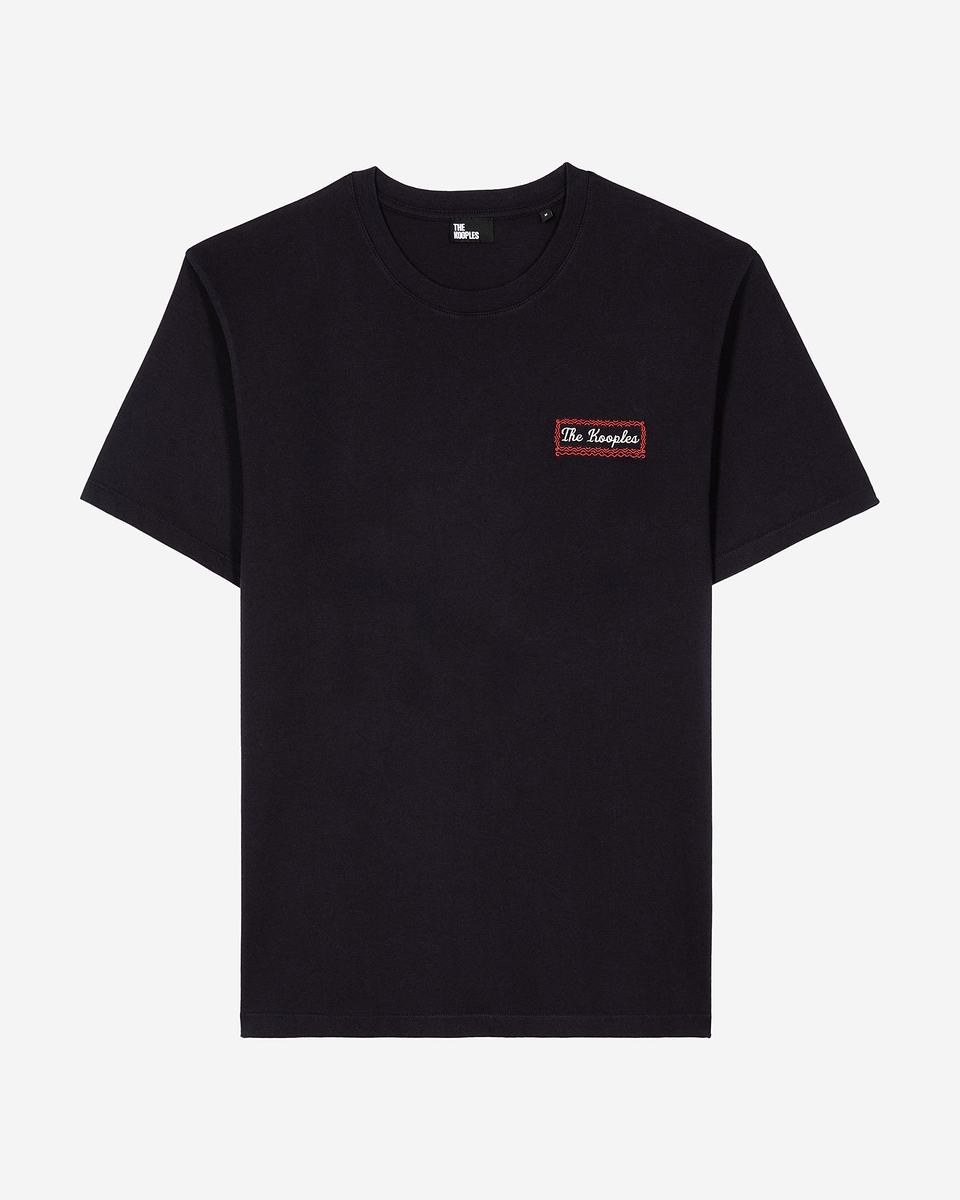 T-shirt with Via Prony navy screen print