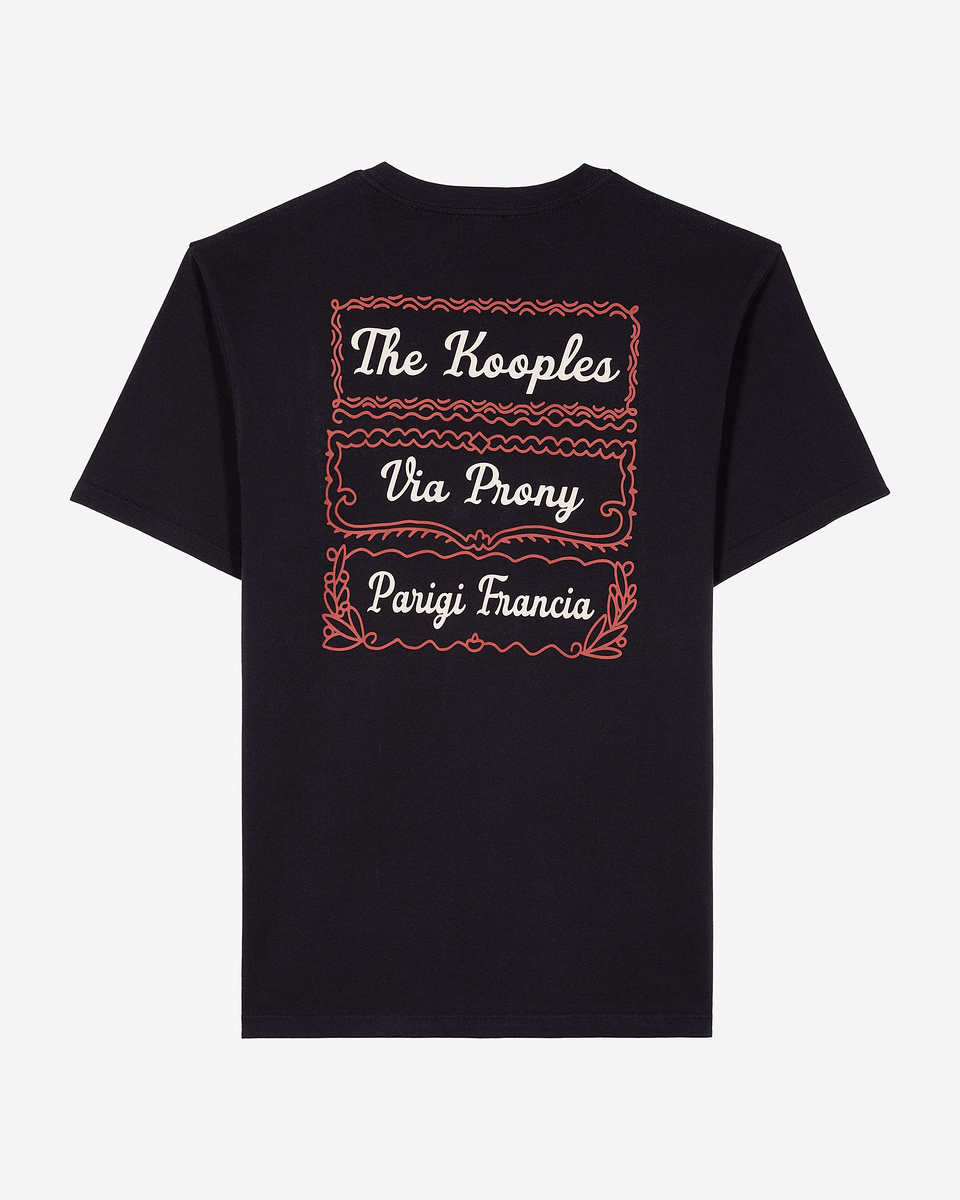 T-shirt with Via Prony navy screen print