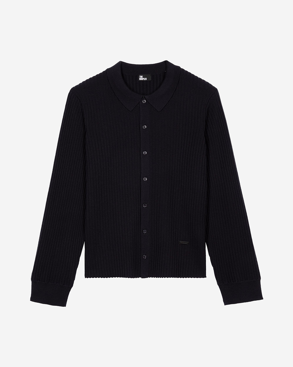 Navy ribbed cardigan