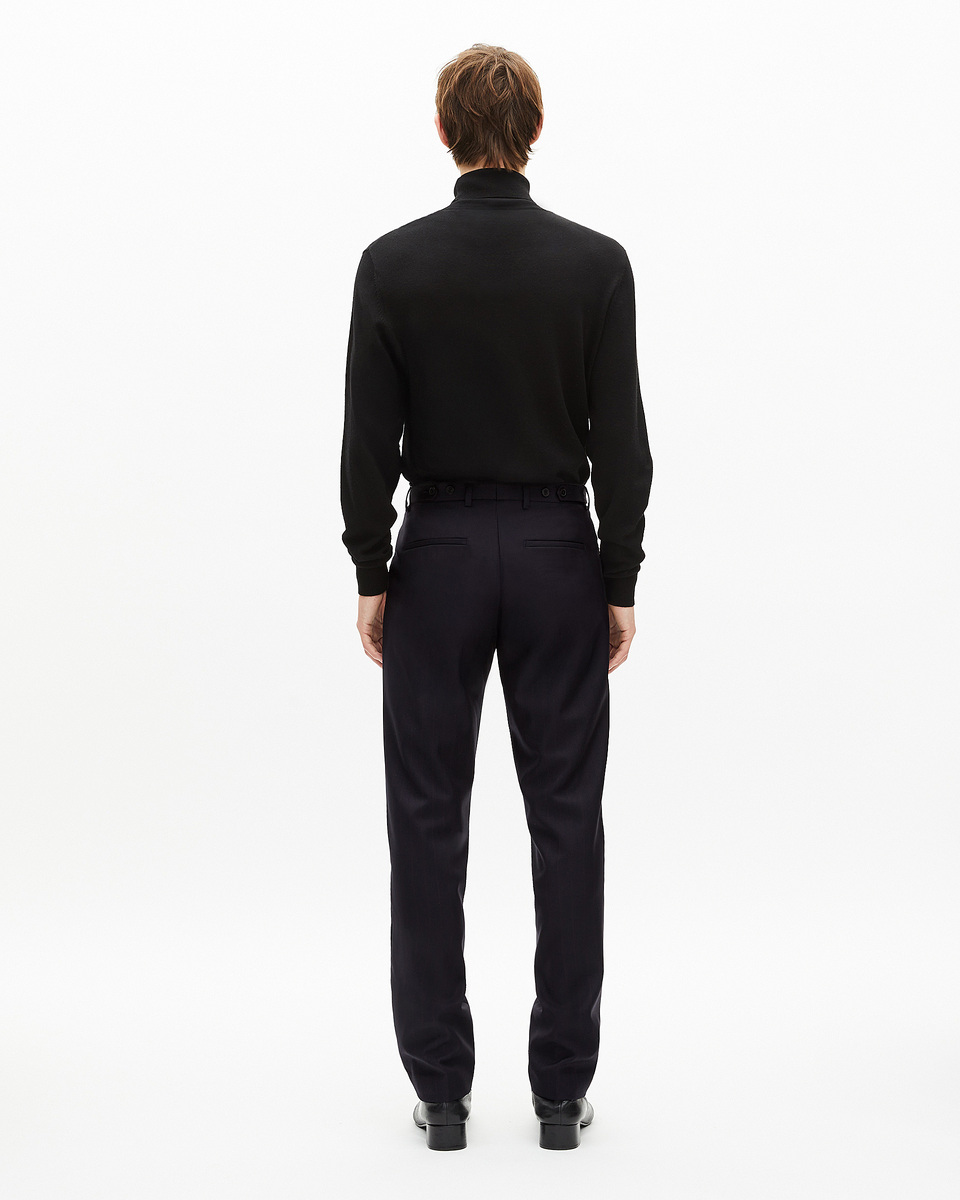 Navy pinstripe suit pants