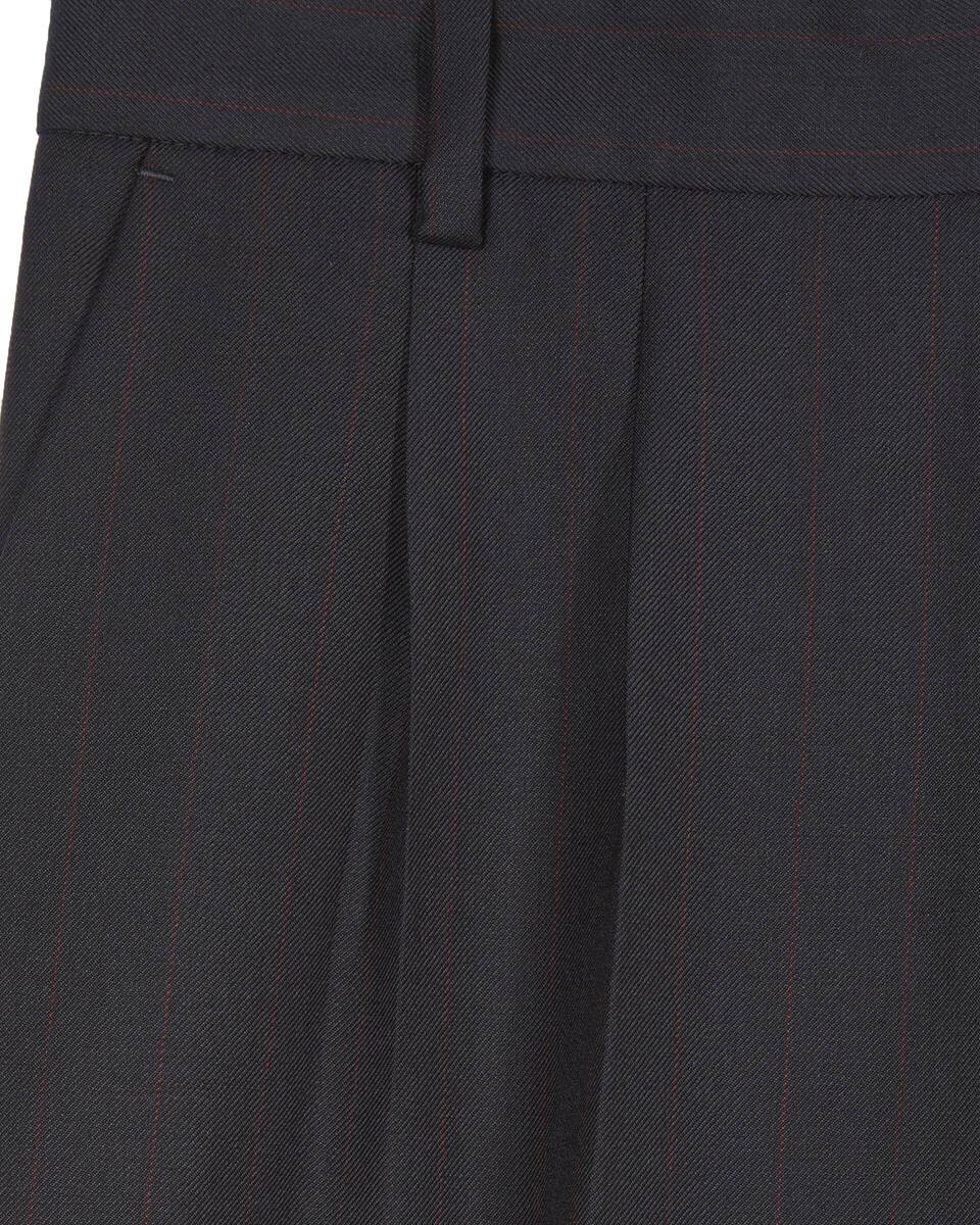 Wide-leg wool suit pants in navy stripes