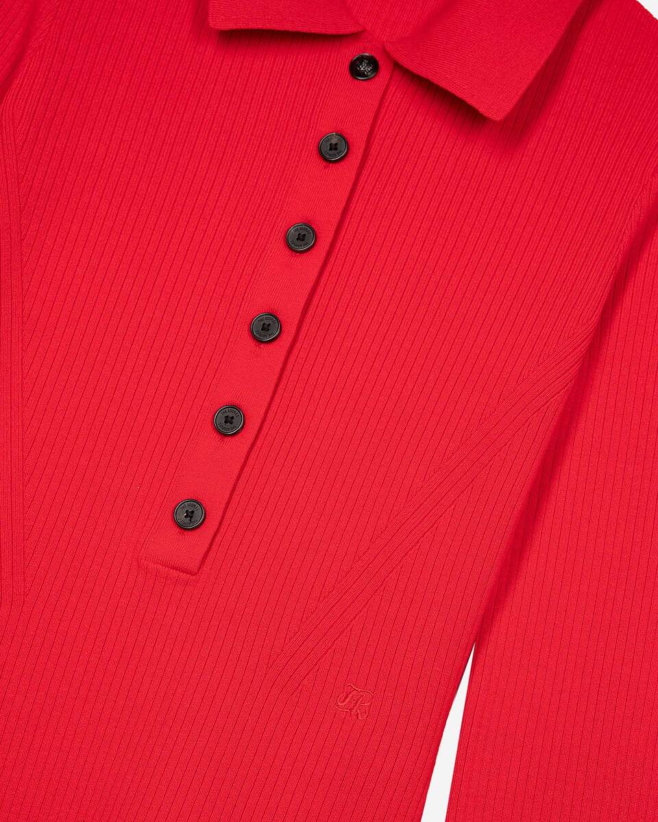 Red rib knit sweater