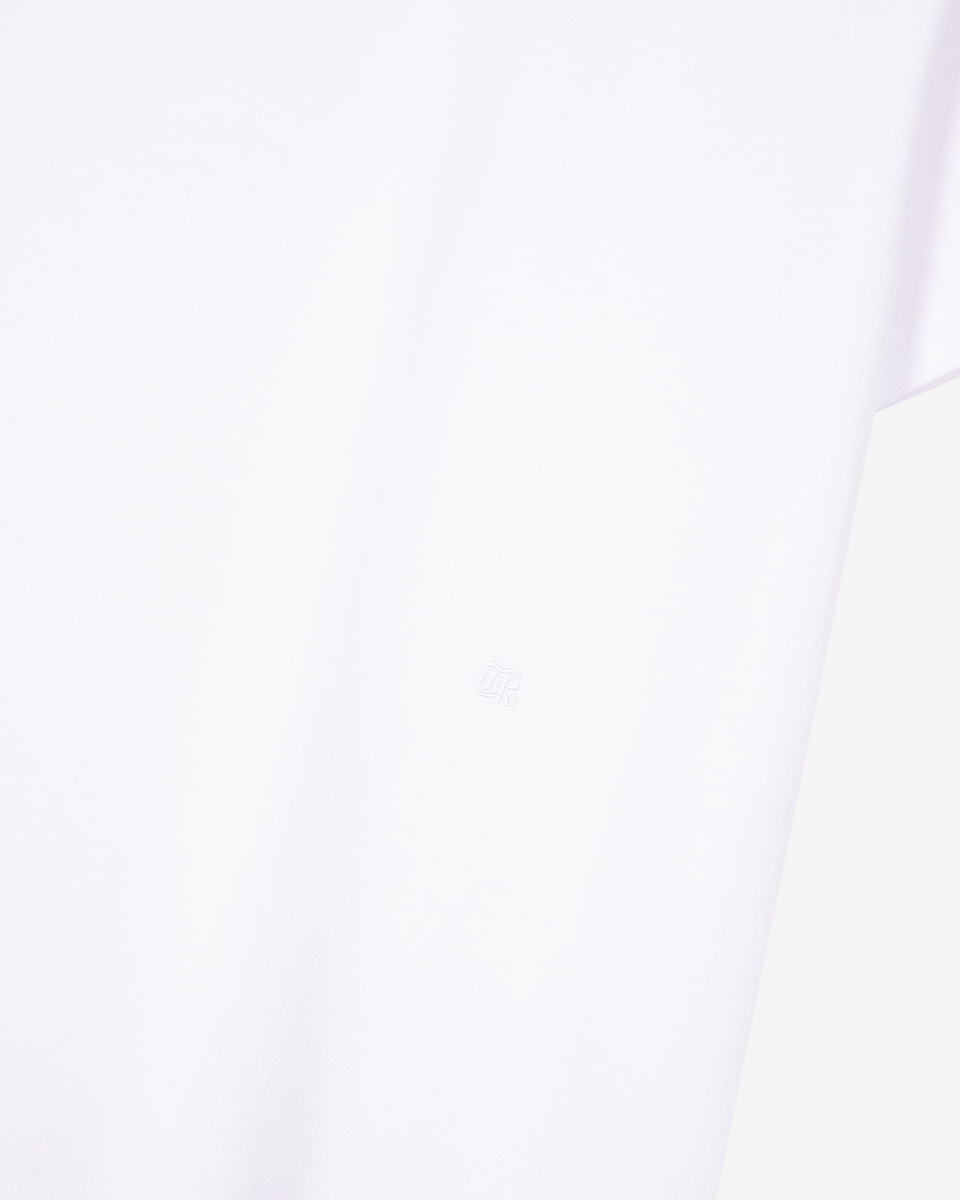 Straight white cotton-blend T-shirt