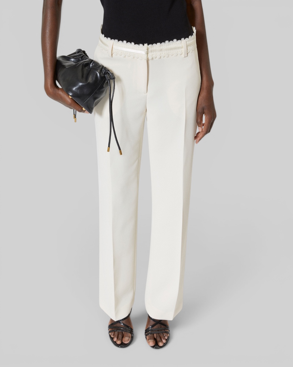 Ecru wide-leg pants