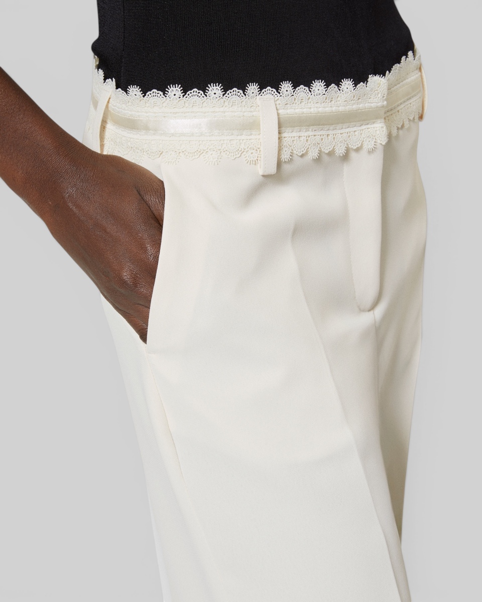 Ecru wide-leg pants