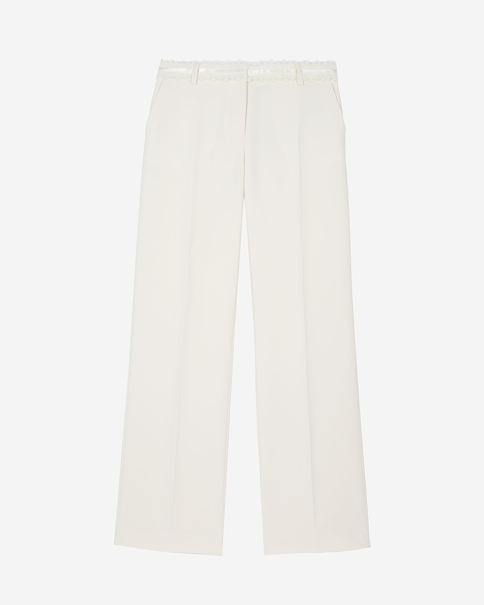 Ecru wide-leg pants