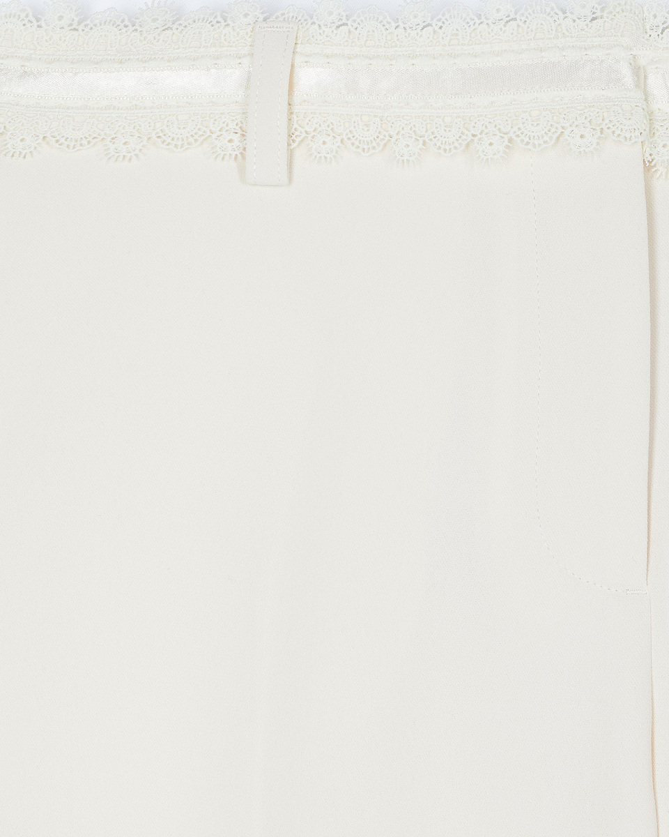 Ecru wide-leg pants
