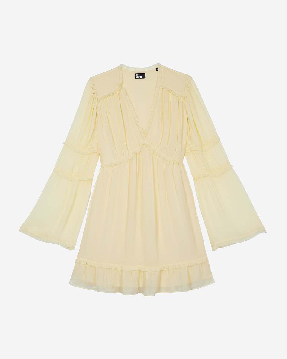 Short yellow ruffled dress