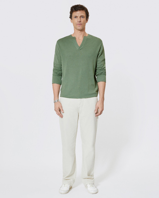 Khaki tunic-neck sweater
