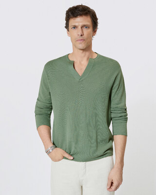 Khaki tunic-neck sweater