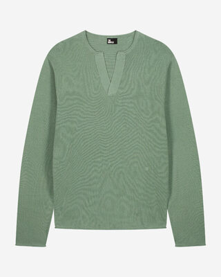 Khaki tunic-neck sweater