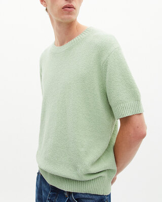 Almond green short-sleeved sweater