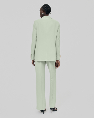 Pastel green straight suit jacket