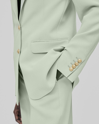 Pastel green straight suit jacket