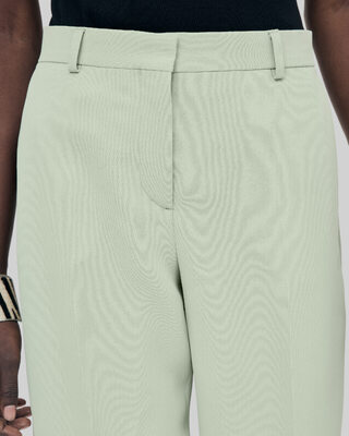 Pastel green straight-leg tailored pants
