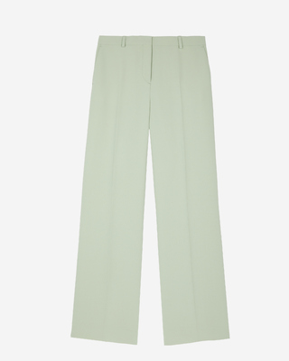 Pastel green straight-leg tailored pants