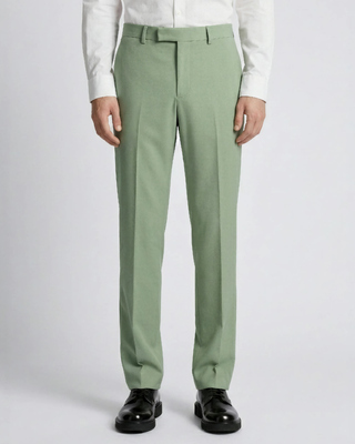 Green straight suit pants