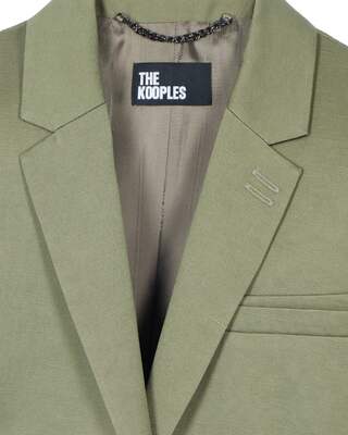 Short suit jacket in khaki linen and cotton