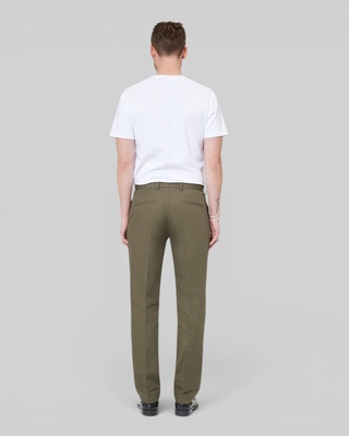 Straight khaki suit pants