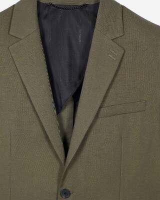 Khaki cotton linen suit jacket