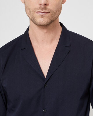 Navy suit collar shirt