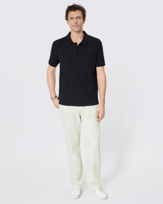 Honeycomb polo shirt with navy crest
