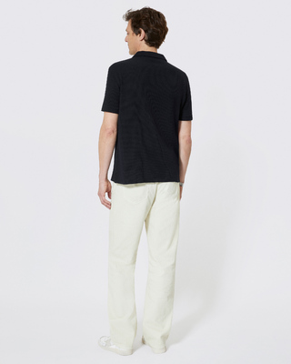 Honeycomb polo shirt with navy crest