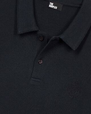 Honeycomb polo shirt with navy crest