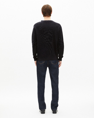 Navy button sweater