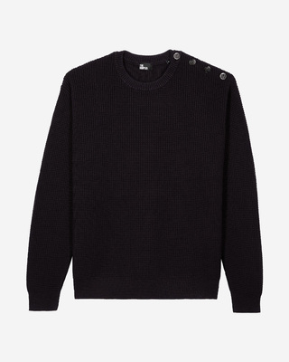Navy button sweater