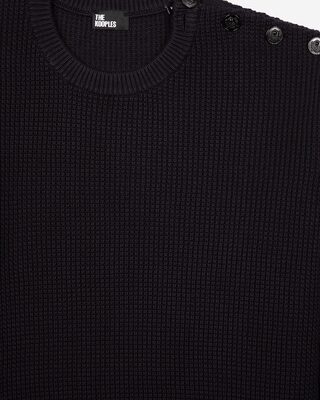 Navy button sweater