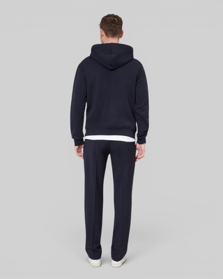 Hooded sweatshirt with navy logo