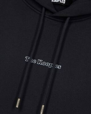 Hooded sweatshirt with navy logo