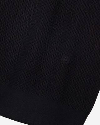 Navy polo-neck zip sweater