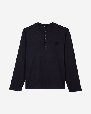 Long-sleeved navy T-shirt