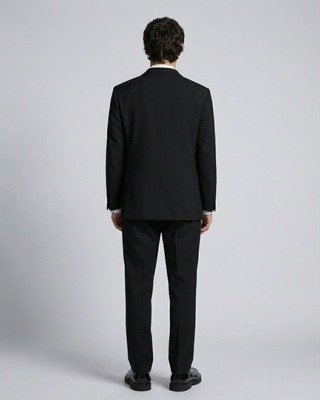 Navy double-breasted suit jacket