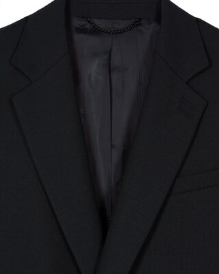 Navy double-breasted suit jacket