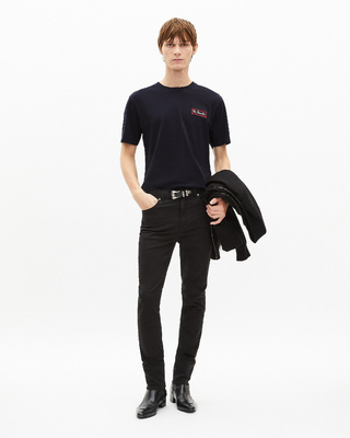 T-shirt with Via Prony navy screen print
