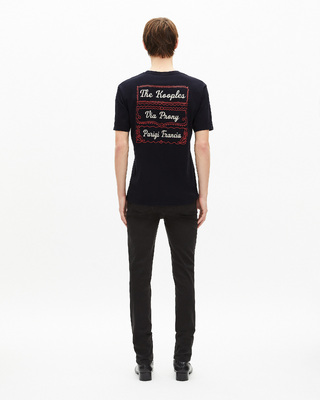 T-shirt with Via Prony navy screen print