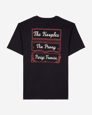 T-shirt with Via Prony navy screen print