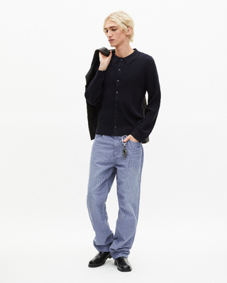 Navy ribbed cardigan