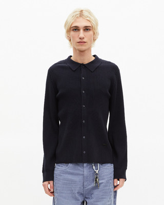Navy ribbed cardigan
