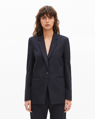 Navy wool blend suit jacket