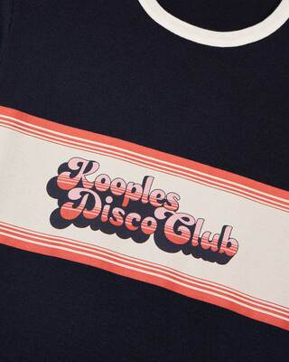 T-shirt with navy screen print