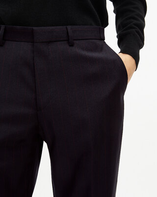 Navy pinstripe suit pants